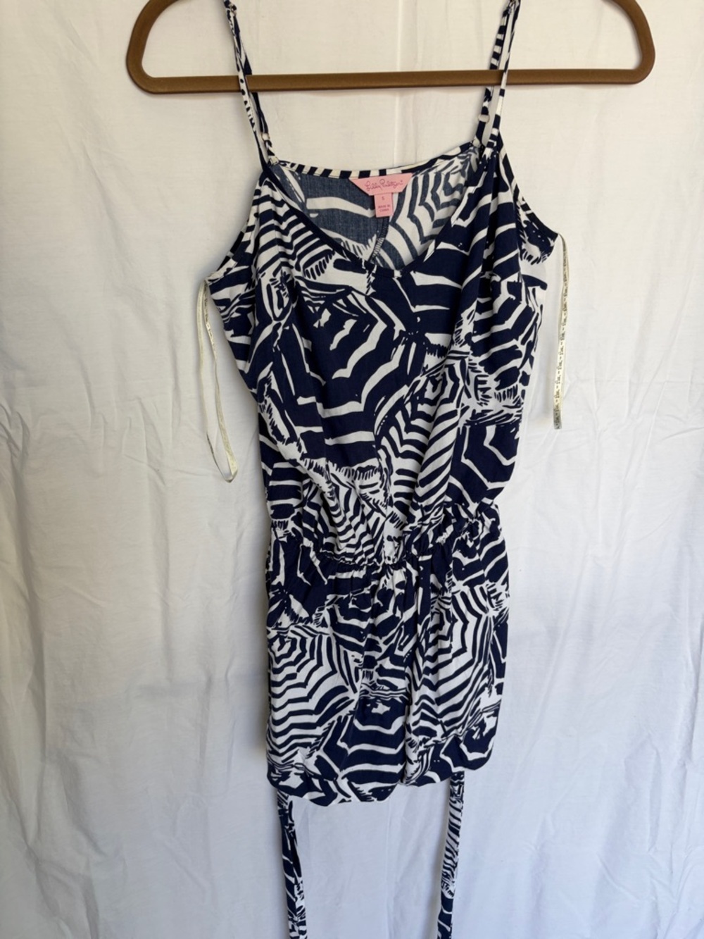 Lilly Pulitzer Deanna Romper “Oh Cabana Boy” Navy print  Spaghetti Strap - Small